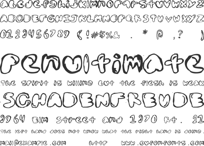 Boldded Nick font preview