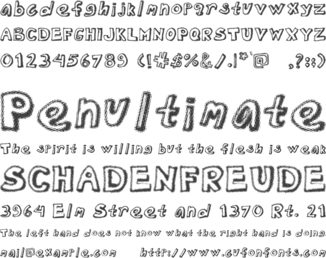 Dotted Newspaper font preview