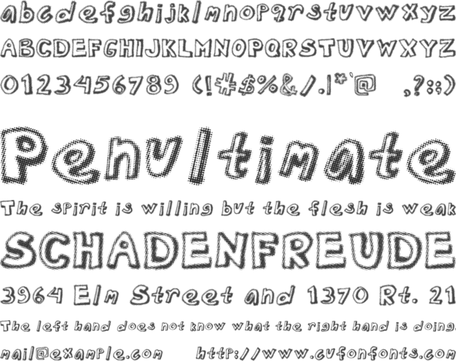 Dotted Newspaper font preview