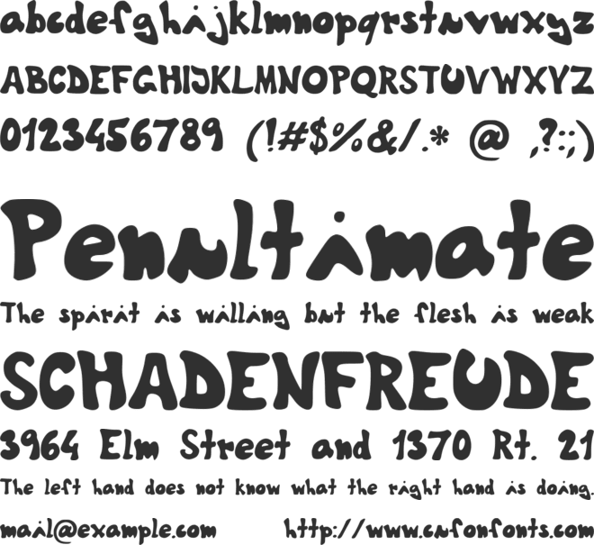 TheShyFamilyfont font preview