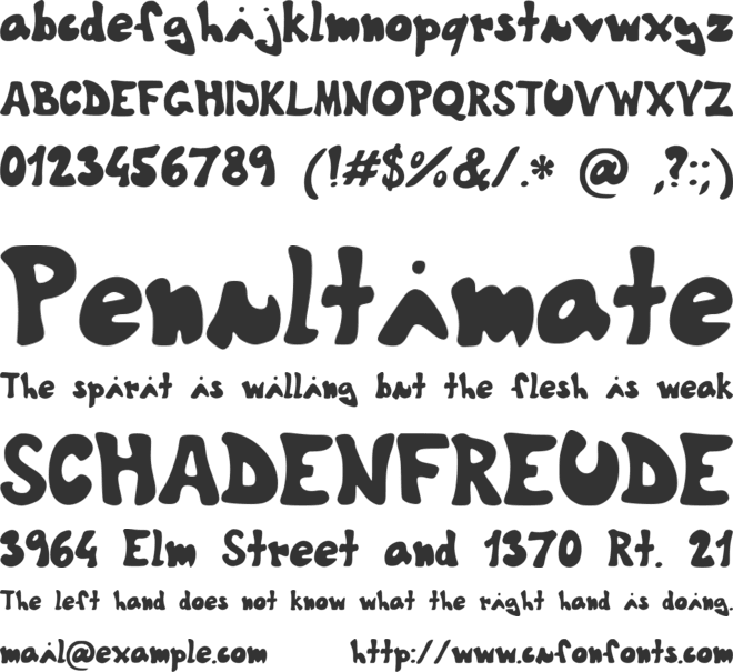 TheShyFamilyfont font preview