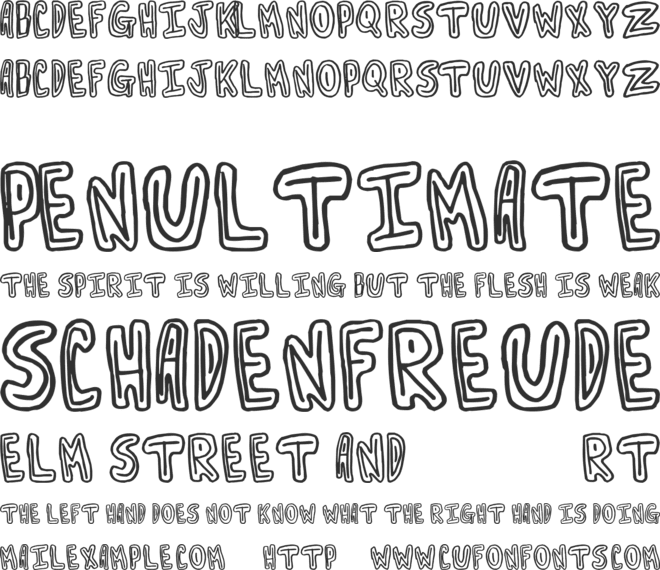 Turnaround font preview