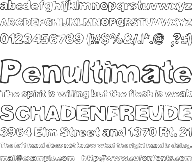 DeliciousOutline font preview