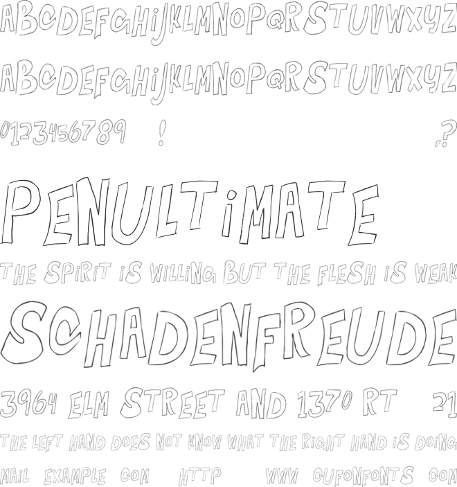 Bouncing on the Walls font preview