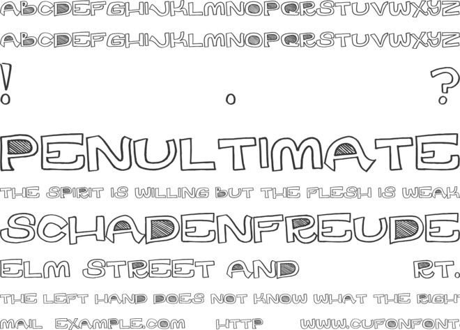 Des Pot font preview