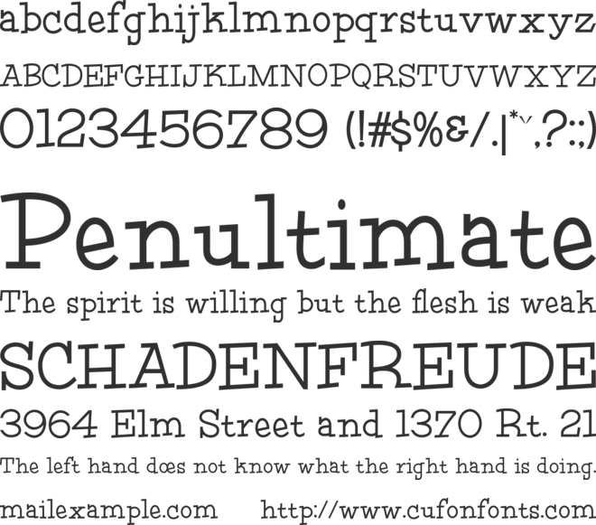 HFF Fourth Rock font preview
