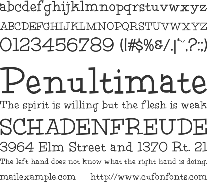 HFF Fourth Rock font preview