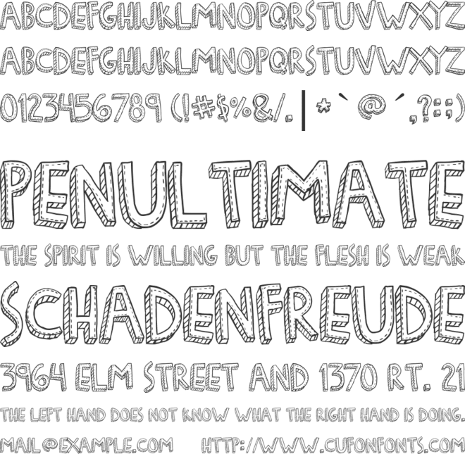 Denne Freakshow font preview