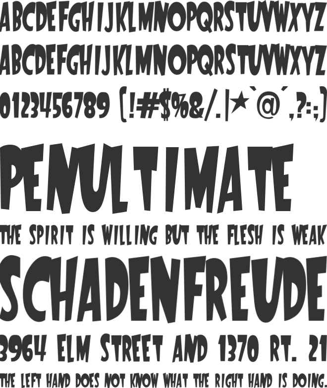 StartlingFont font preview