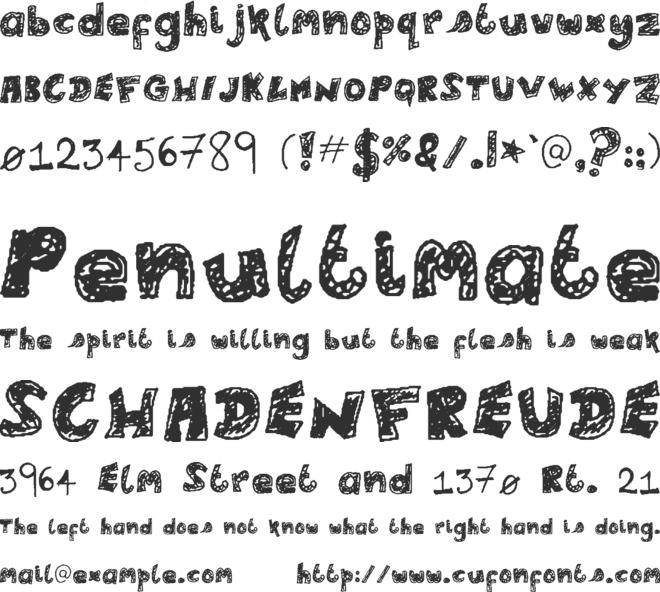Lele's scribadoo font preview