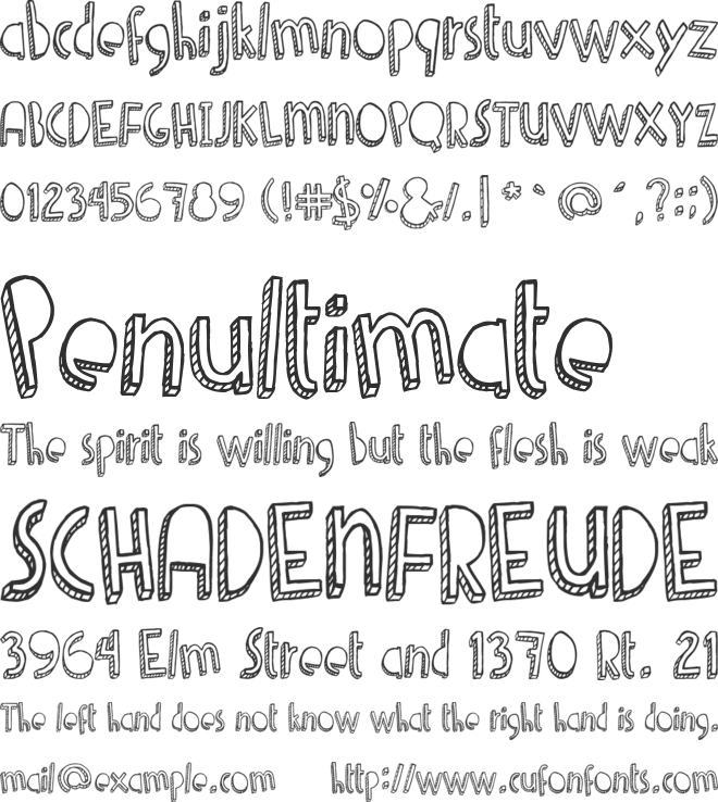 Denne Shuffle font preview