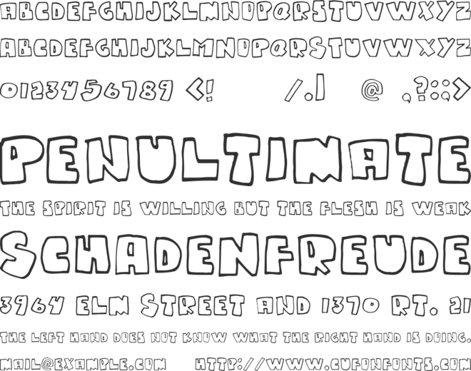Gumpy one font preview