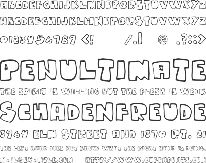 Gumpy one font preview