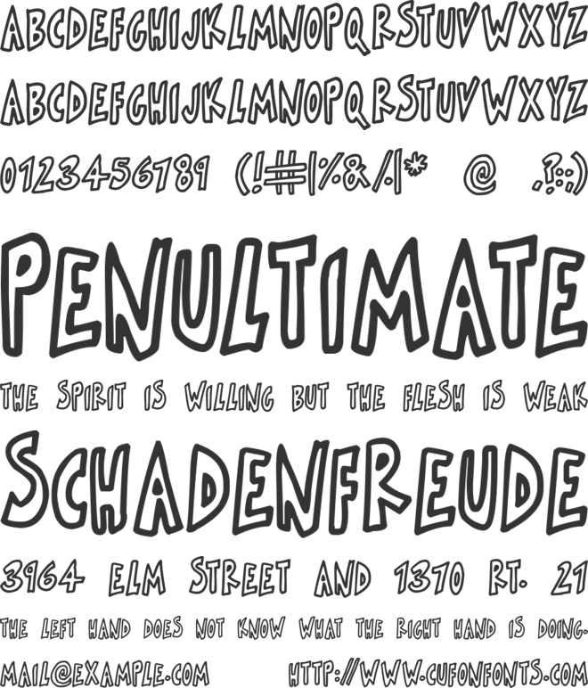 Skinnymalink font preview