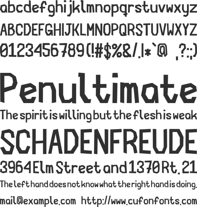 Cardboard-Cutout font preview