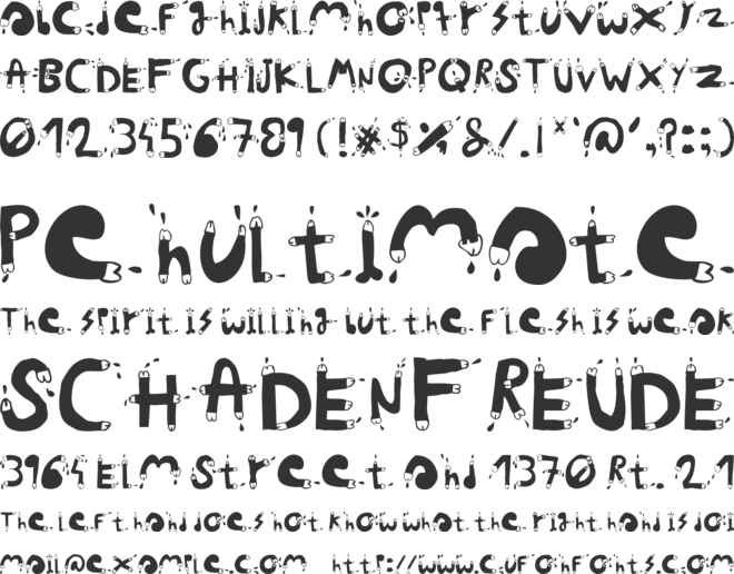 woodcutter POLLITA ALEGRE font preview