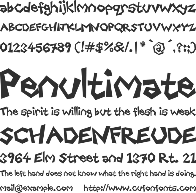 Freaky Paper Cutouts font preview