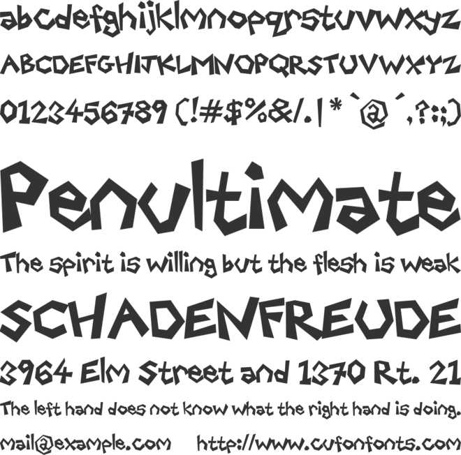 Freaky Paper Cutouts font preview