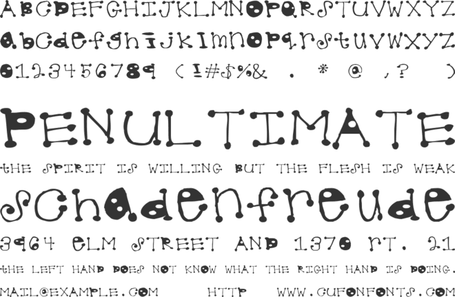 dotted font preview