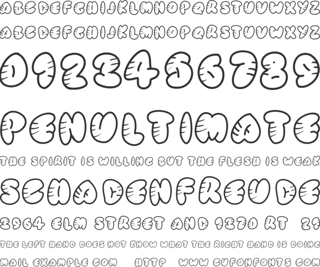 StrippedRounded font preview