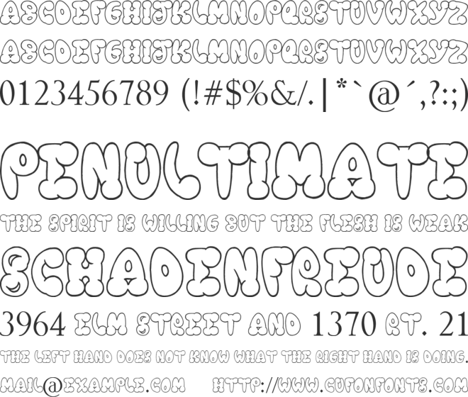 Chooka Zoon font preview