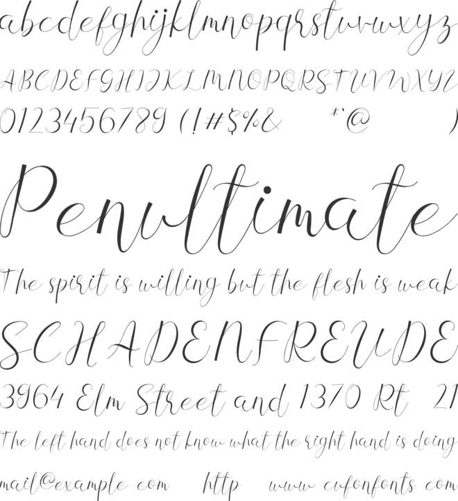 Maretha Chellia font preview