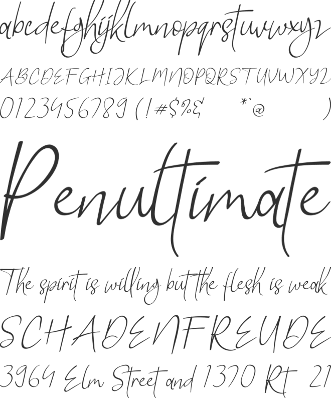 Melly Thoughtie font preview