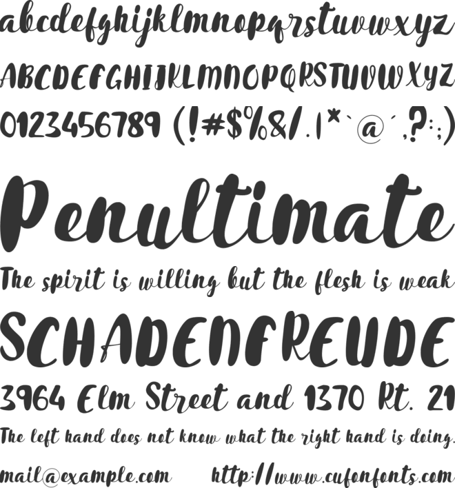 Nabilla font preview