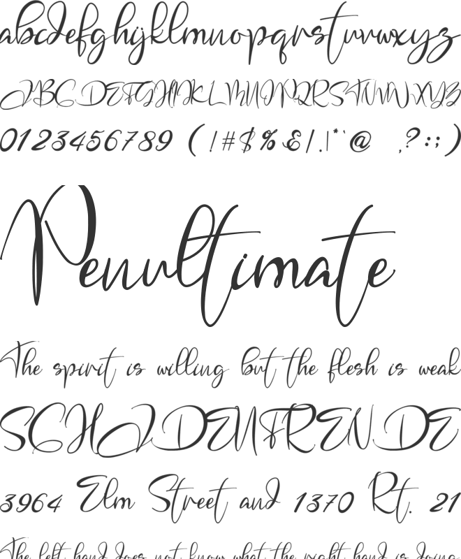 Brenda Valentine font preview