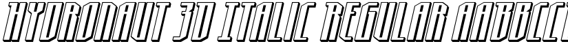 Hydronaut 3D Italic Regular font