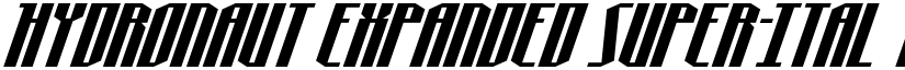 Hydronaut Expanded Super-Ital Regular font
