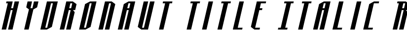 Hydronaut Title Italic Regular font
