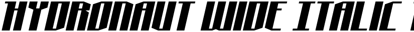 Hydronaut Wide Italic Regular font