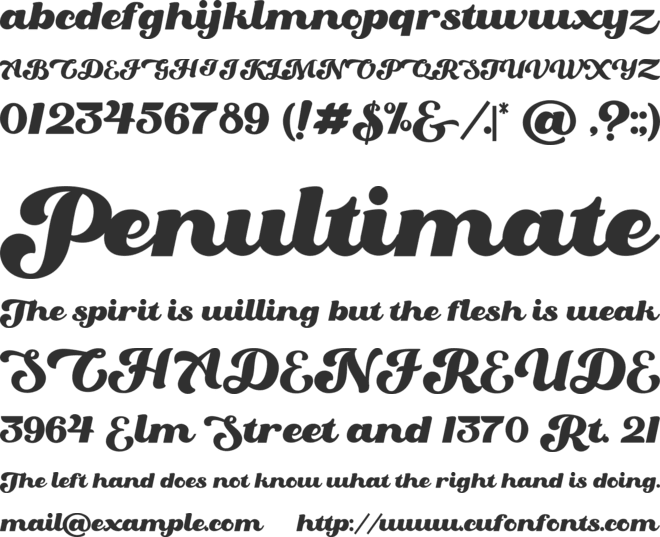 Oaklash font preview