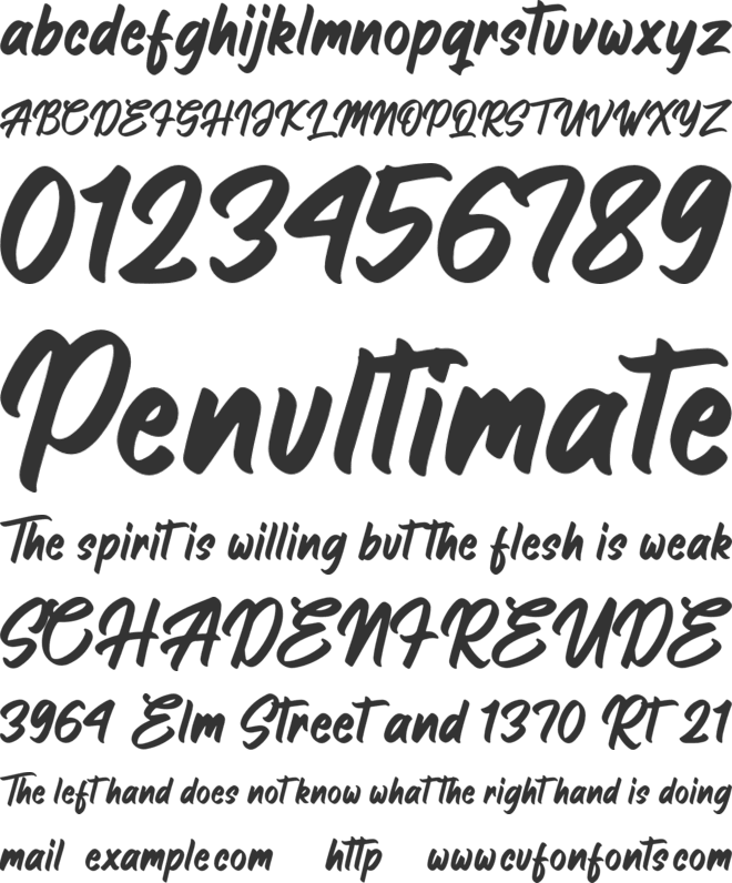 Hanglatter font preview
