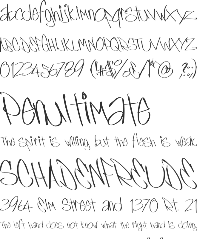 UrbanWriter font preview