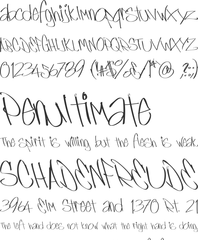 UrbanWriter font preview