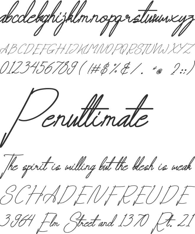 Mahadetty font preview