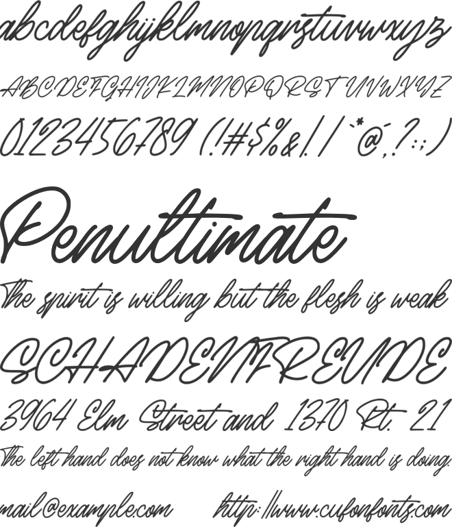 Meethlake font preview