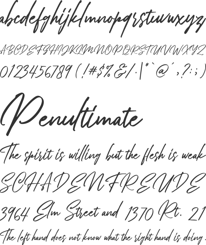 Bellarinde font preview