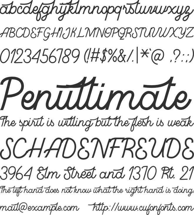Onthehill font preview