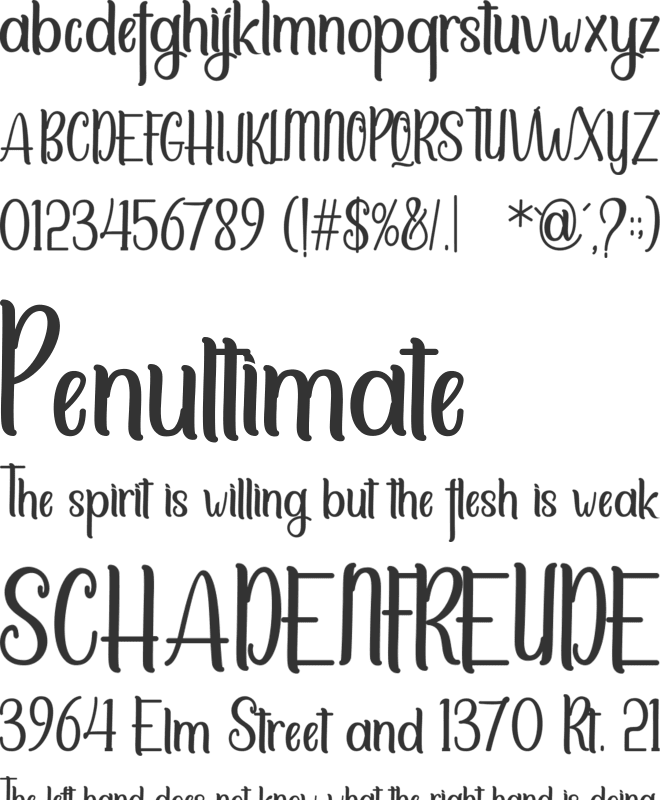 Sittella font preview