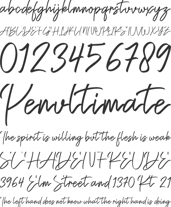 Sabrina Pamella font preview