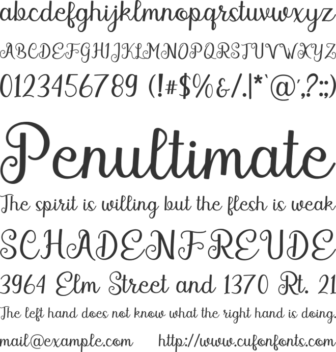 Rosmitta font preview