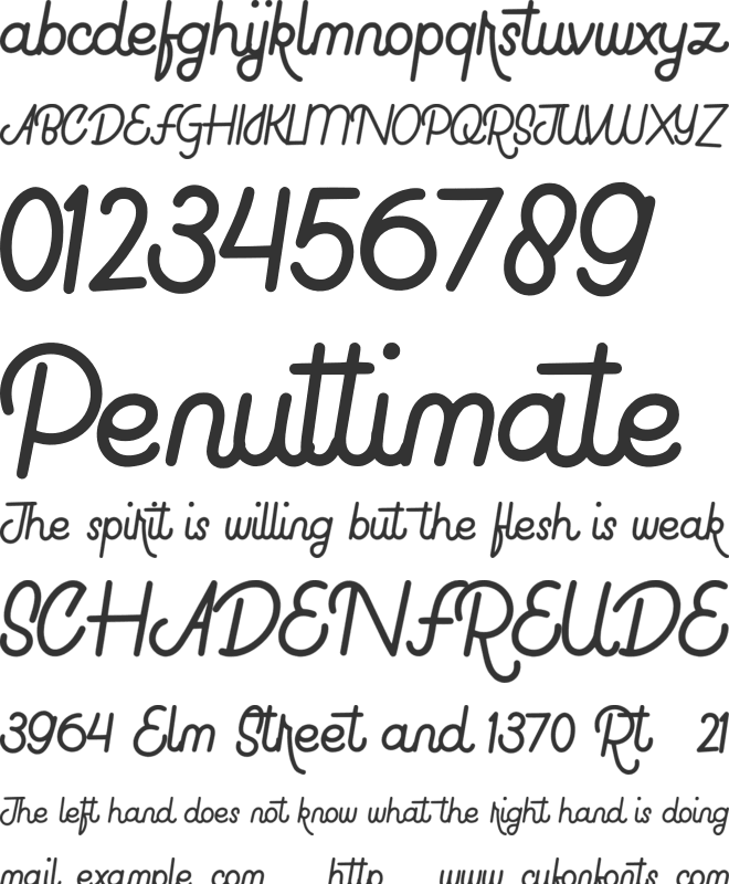 Rocky To Road font preview