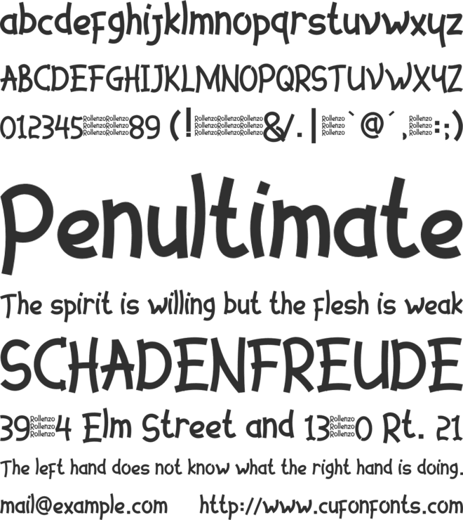 Rollenzo font preview