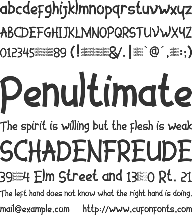 Rollenzo font preview