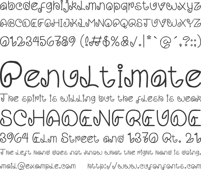 Leaf font preview