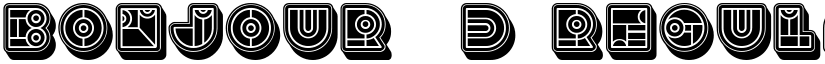 Bonjour 3D Regular font