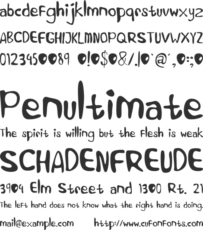 Alien Learns To Write font preview